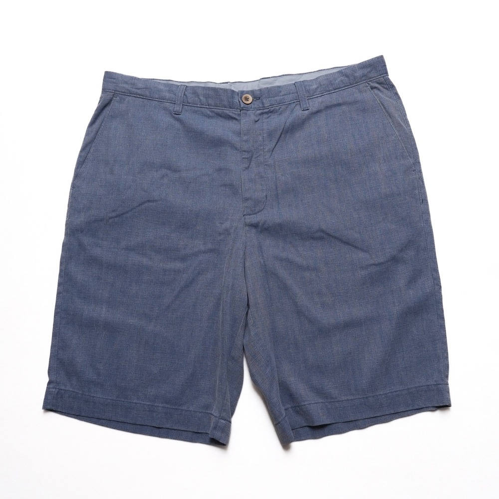 Tommy Bahama Shorts Mens 38 Blue Silk Cotton Blend Flat Front Casual